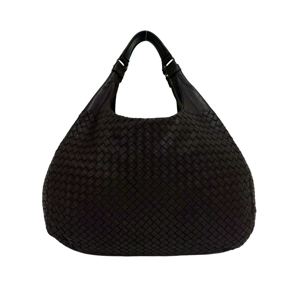 BOTTEGA VENETA Brown Leather Intrecciato Shoulder Bag